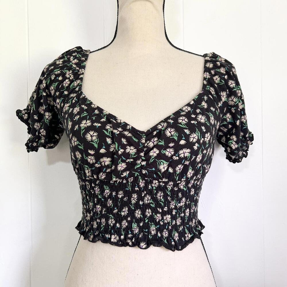 Billabong Floral Scrunch Boho Crop Top Women's XS